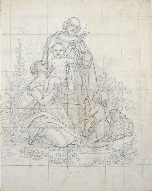 Anonimo, XIX sec. - Sacra Famiglia (fronte) Natività (retro)