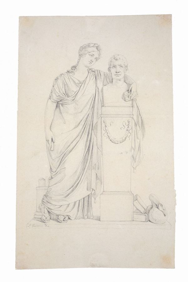 Anonimo, XIX sec. - Studio per Monumento funebre