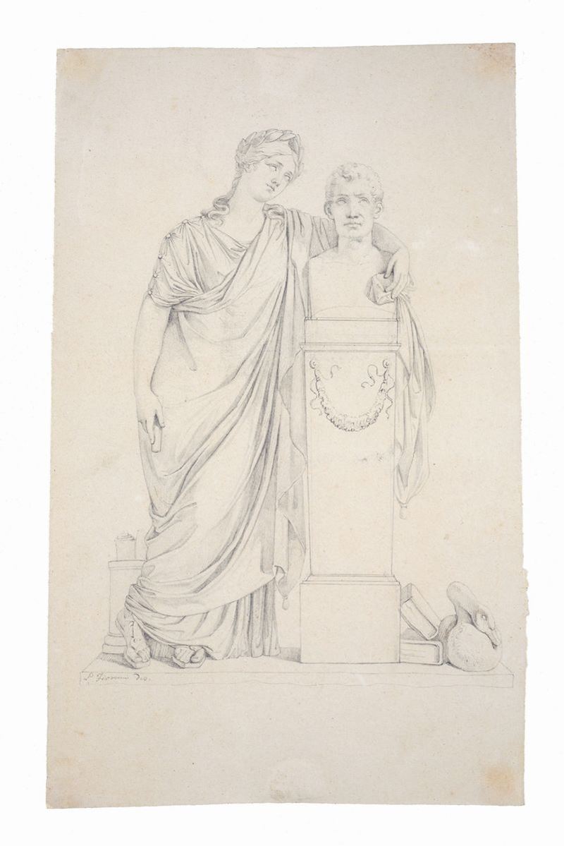 Anonimo, XIX Sec. - Studio per Monumento Funebre