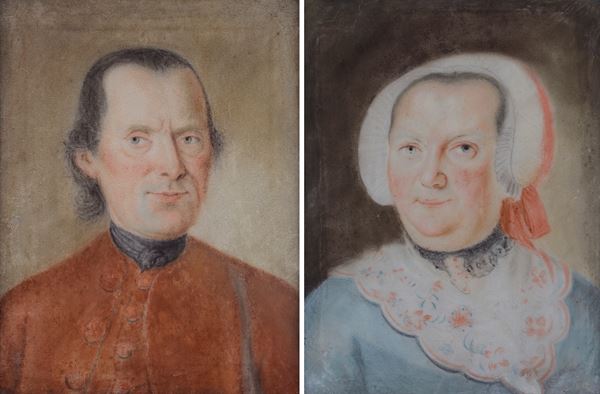 Anonimo, XVIII - XIX sec. - Pair of portraits