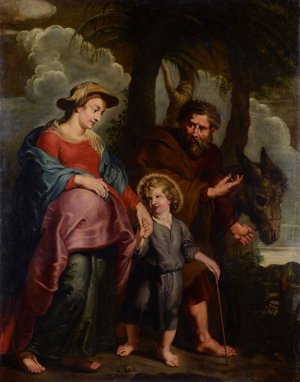 Anonimo, XVII sec. - Fuga in Egitto (da Rubens)