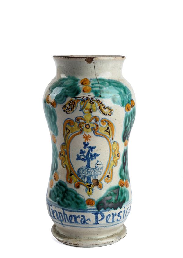 Albarello in maiolica  - Asta ARGENTI, ARREDI E OGGETTISTICA - Galleria Pananti Casa d'Aste