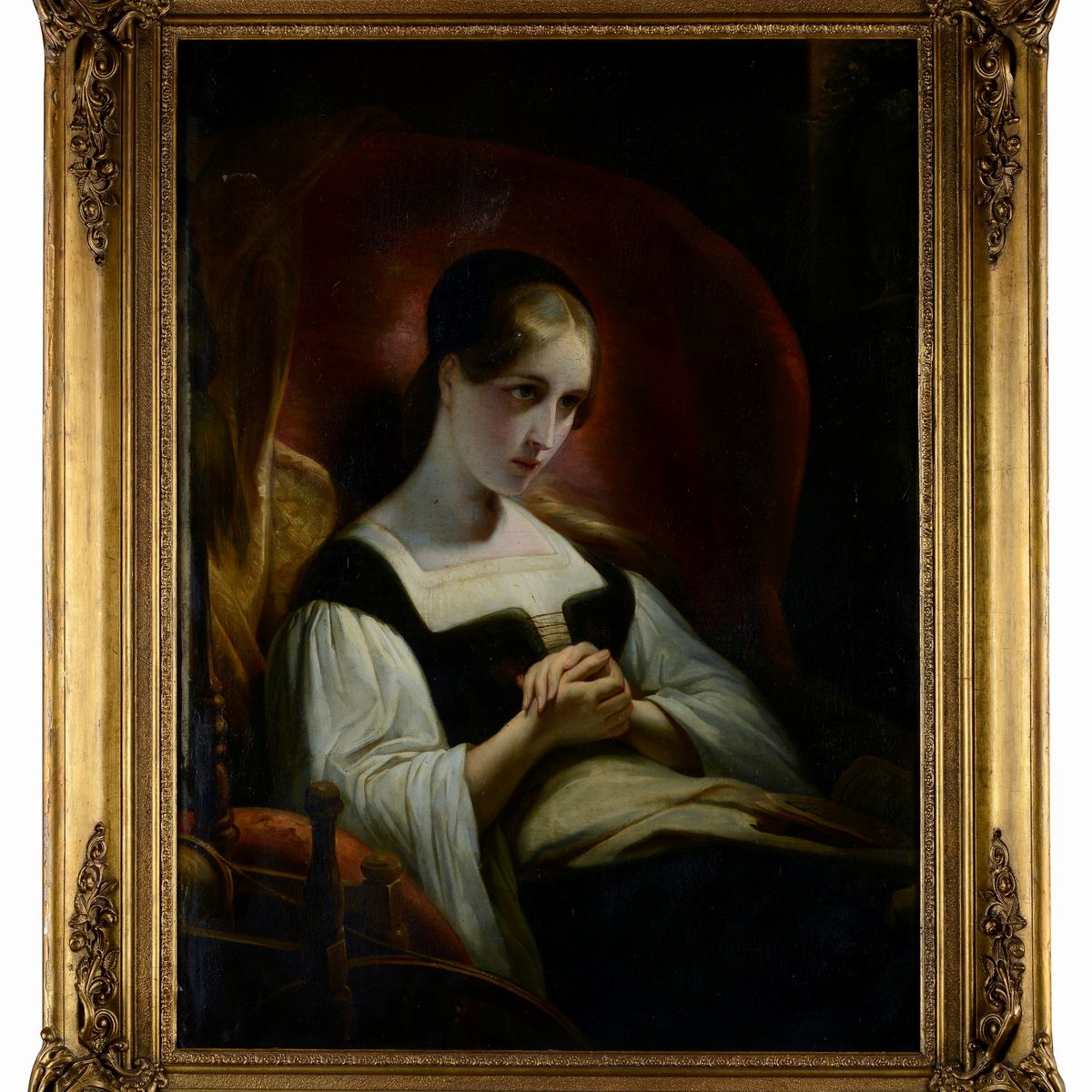 Scuola Lombarda, XIX Sec. - Donna Seduta in Meditazione
