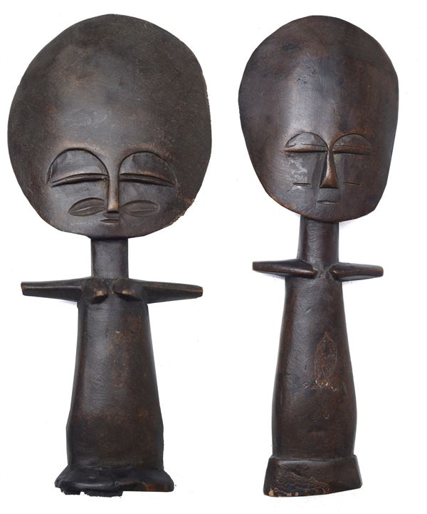 Pair of Akumba Ashanti dolls