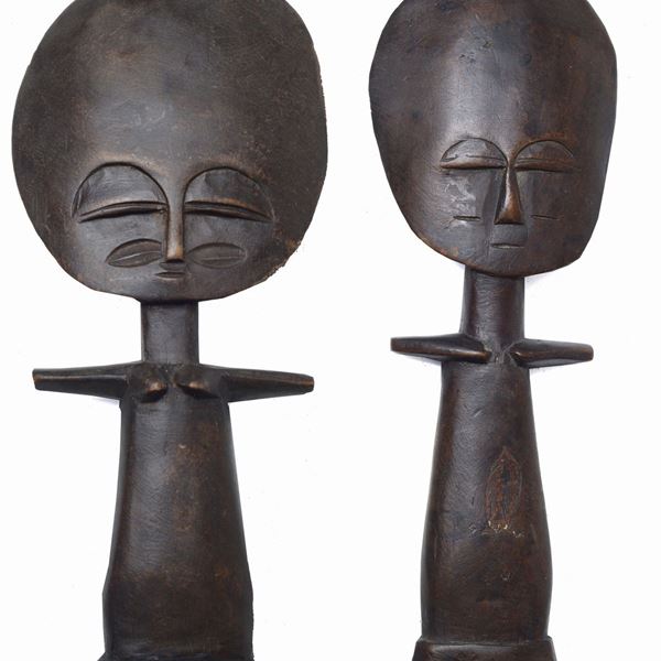 Pair of Akumba Ashanti dolls