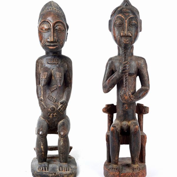 Pair of Baulé sculptures