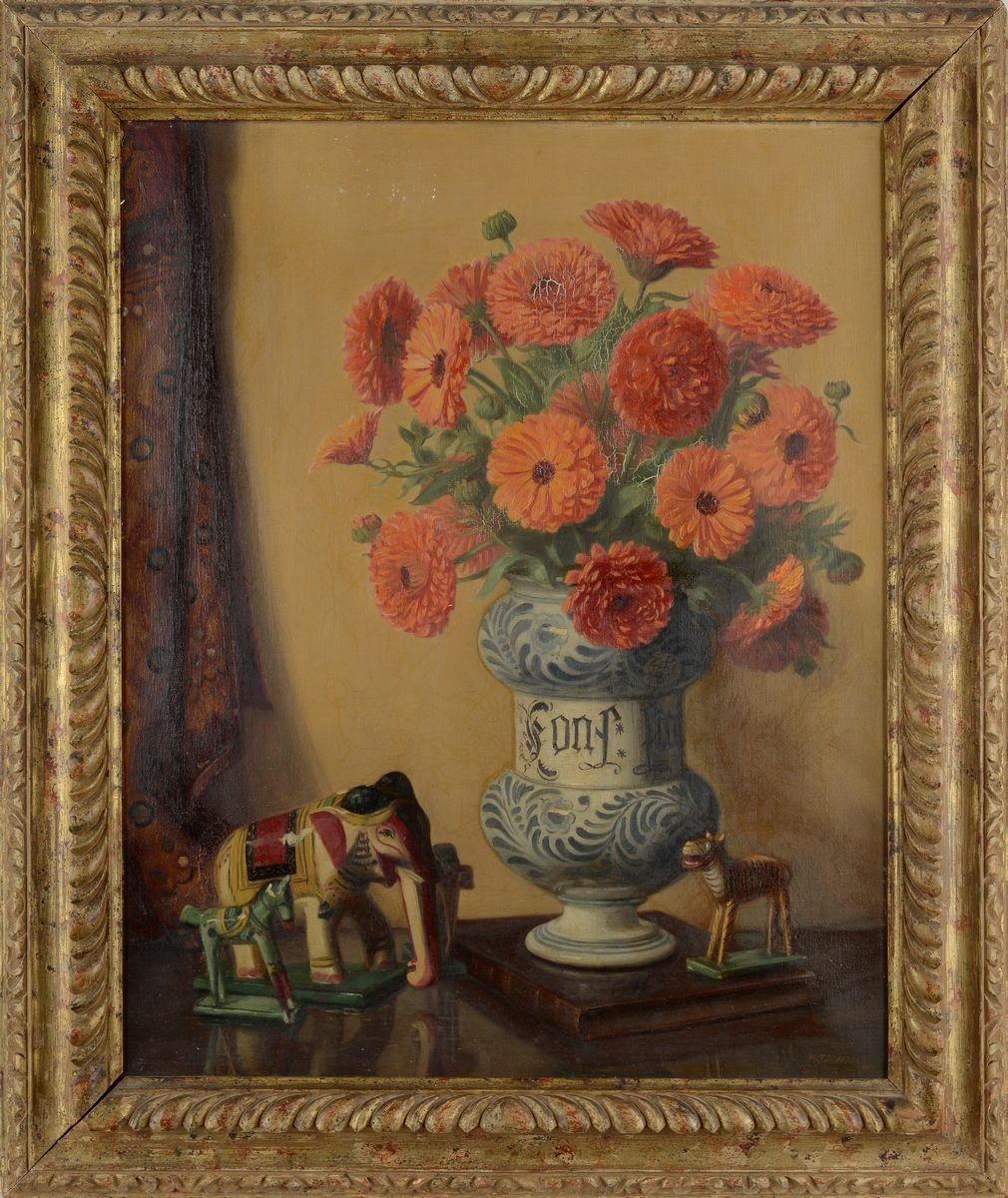 Anonimo, XX Sec. - Natura Morta con Vaso di Fiori