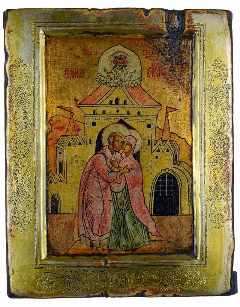 Anonimo Russo, XIX Sec. - Vergine Maria e San Giuseppe