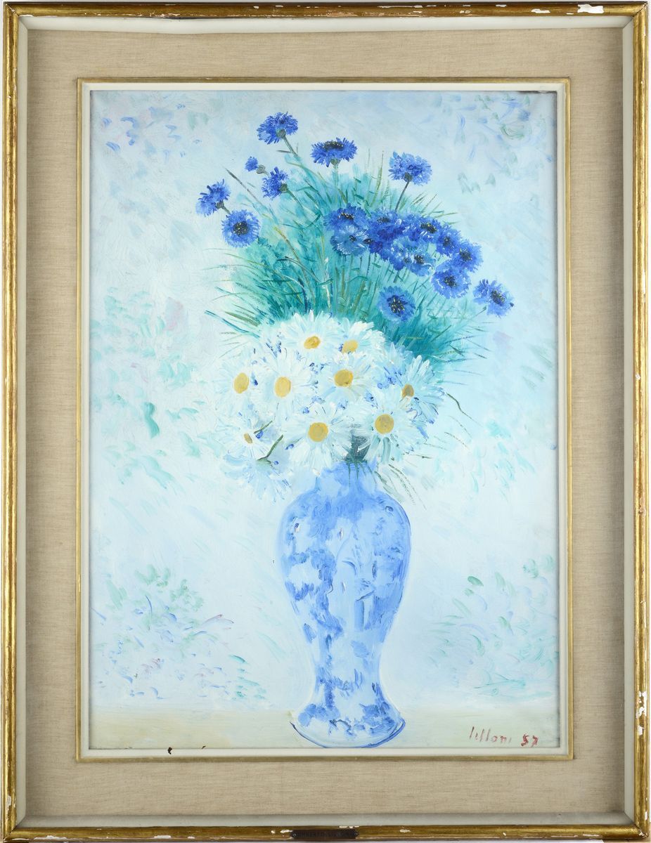 Umberto Lilloni - Fiori con Vaso Blu