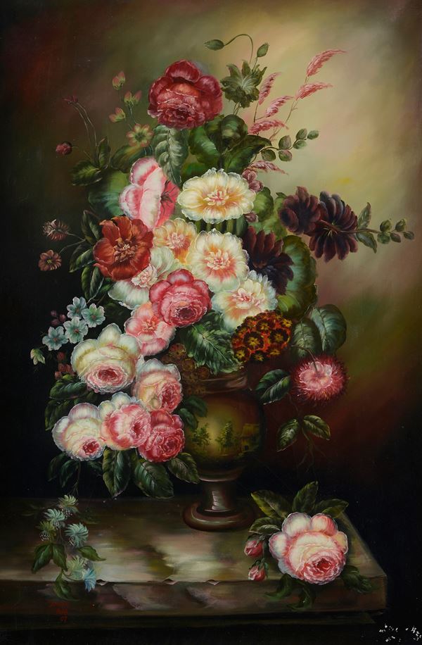 Johan Laurentz  Jensen - Studio di natura morta con fiori