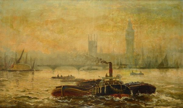 Edward Henry Eugene Fletcher - Tramonto sul Tamigi