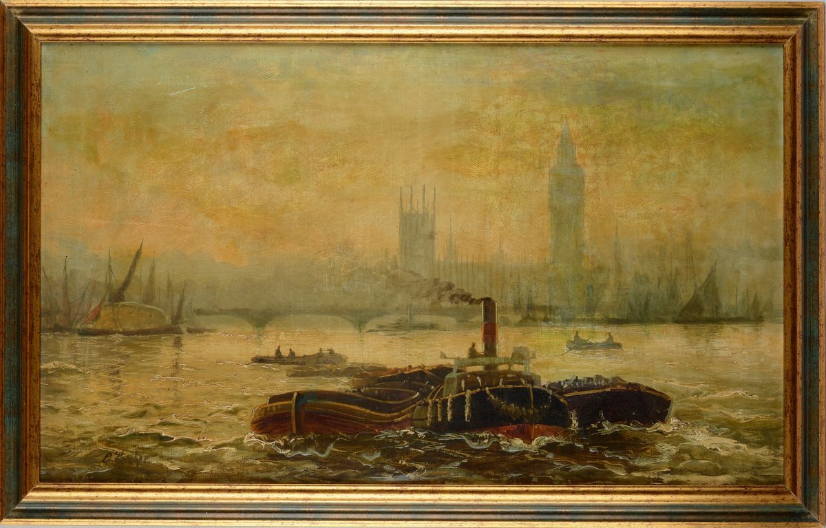 Edward Henry Eugene Fletcher - Tramonto sul Tamigi