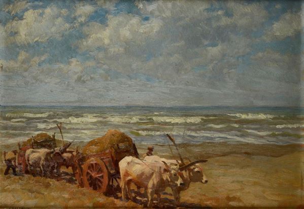 Augusto Bastianini - Renaioli sulla spiaggia