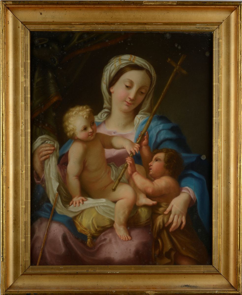 Anonimo, XVIII Sec. - Madonna con Bambino e S. Giovannino