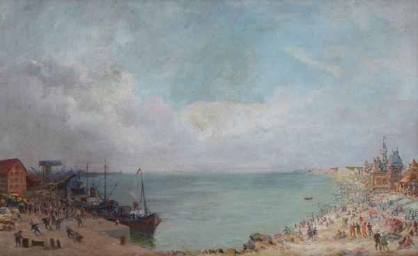 Anonimo Francese, XIX sec. - Veduta di porto