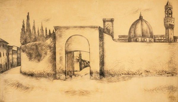 Ottone Rosai - Panorama di Firenze (porta Romana)