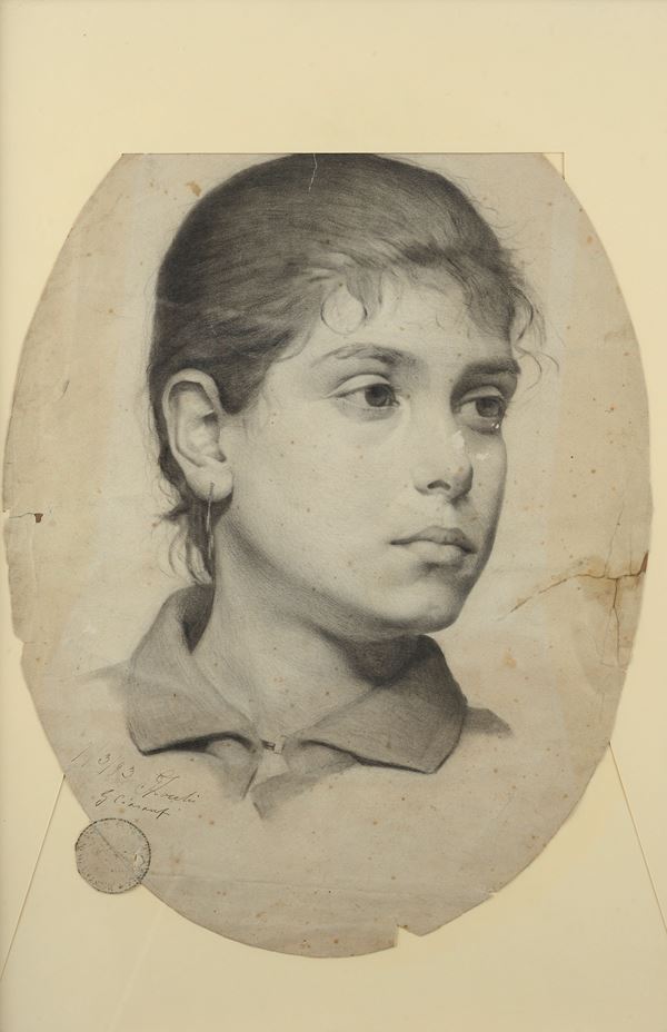 Anonimo, XIX sec. - Portrait of a girl