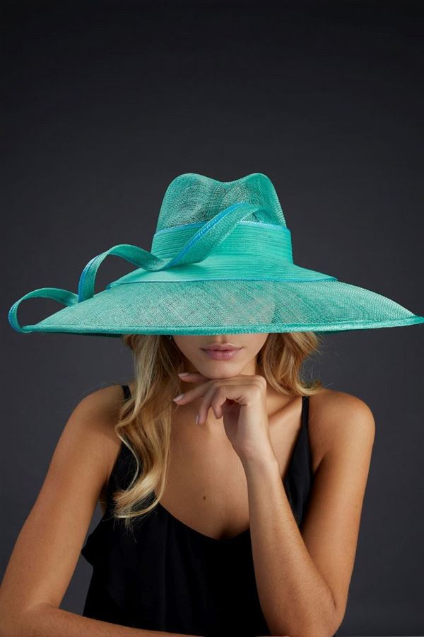 MARZI FIRENZE - FEDORA GRANDE IN SISAL E BALZA CRINO