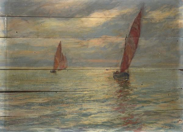 Carlo Passigli - Marina con barche