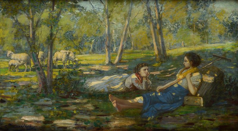Giuseppe Pennasilico - Paesaggio con Pastorelle