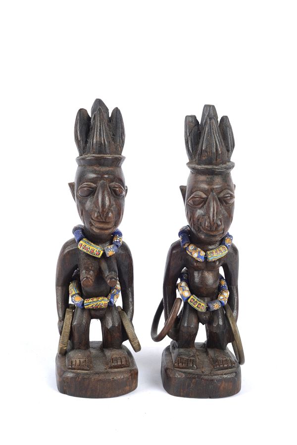 Coppia di sculture ibeji yoruba