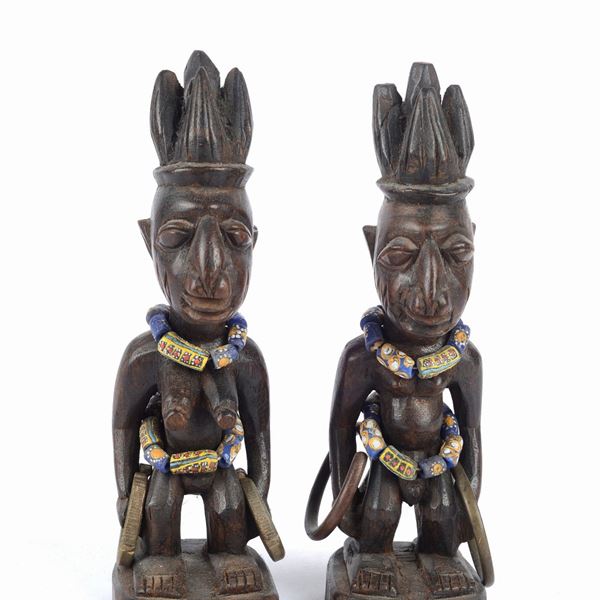 Coppia di sculture ibeji yoruba