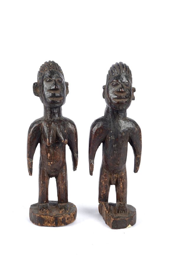 Coppia di sculture ibeji yoruba