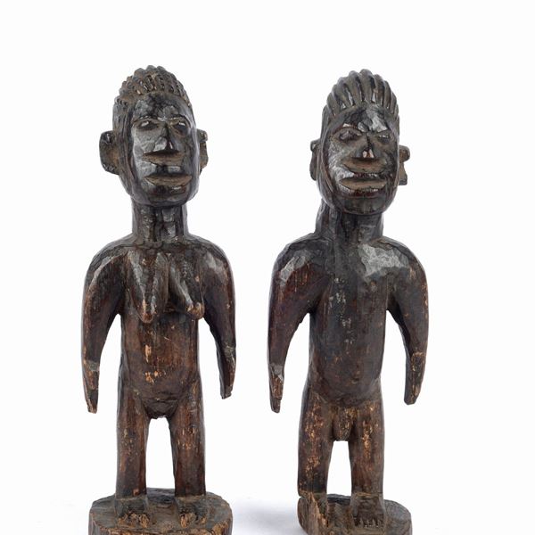 Coppia di sculture ibeji yoruba