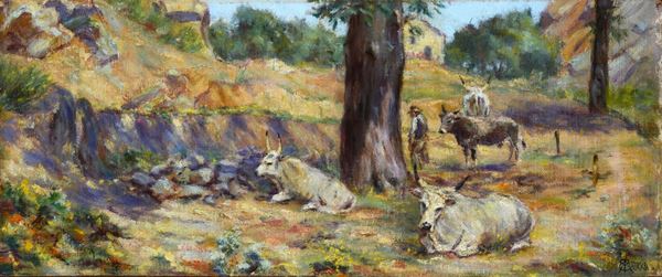 Roberto Pio Gatteschi - Siesta of oxen