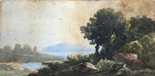 Scuola Francese, XIX sec. - Lake landscape