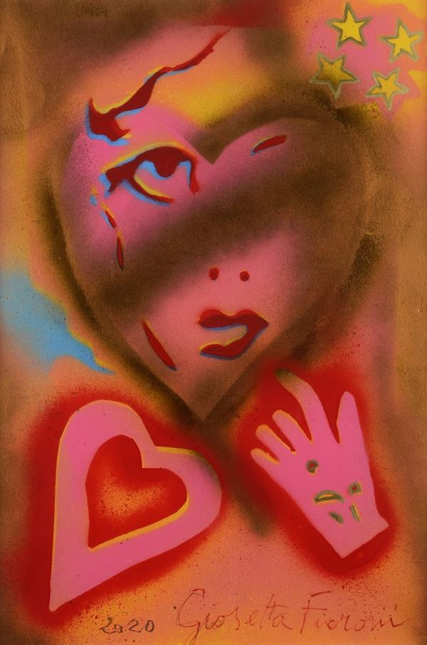 Giosetta Fioroni - Figure, heart and hand