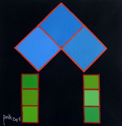 Idem (Tecnica mista su tela, 20x20 cm, 2008)