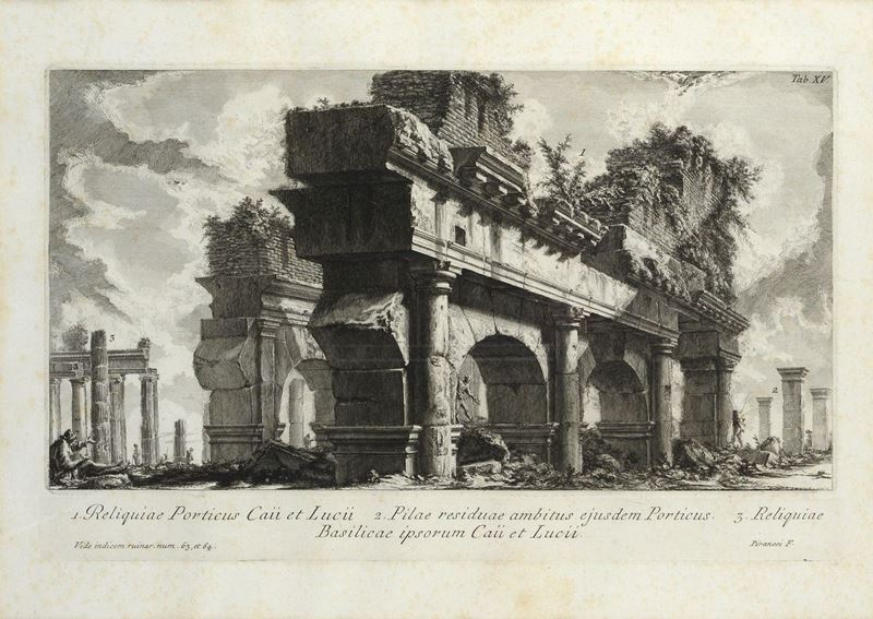 Giovanni Battista Piranesi - Veduta delle Rovine del Portico di Caio e Lucio a Roma