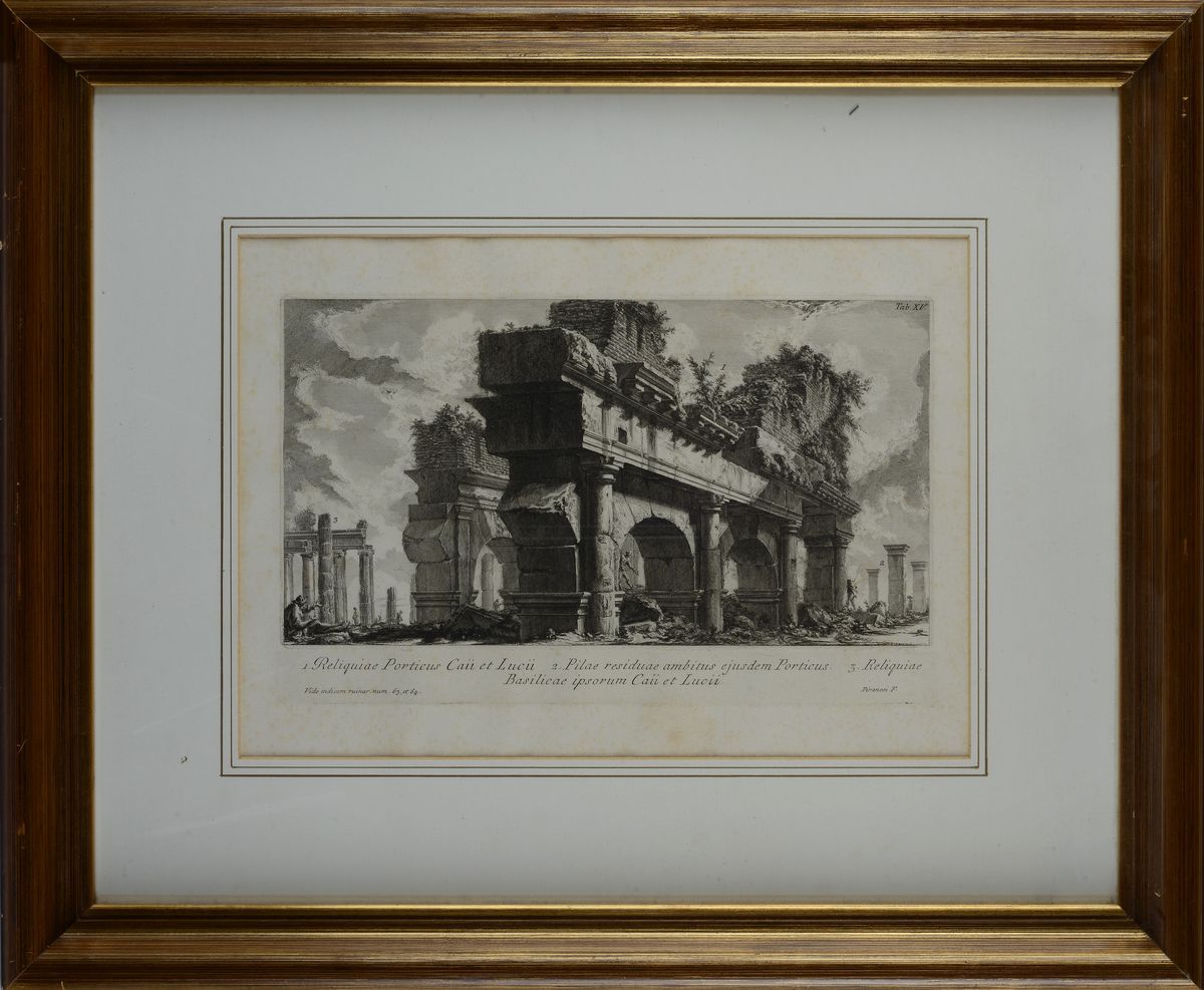 Giovanni Battista Piranesi - Veduta delle Rovine del Portico di Caio e Lucio a Roma