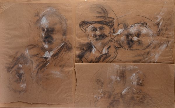 Attr. a Antonio Mancini - Studies for self-portraits
