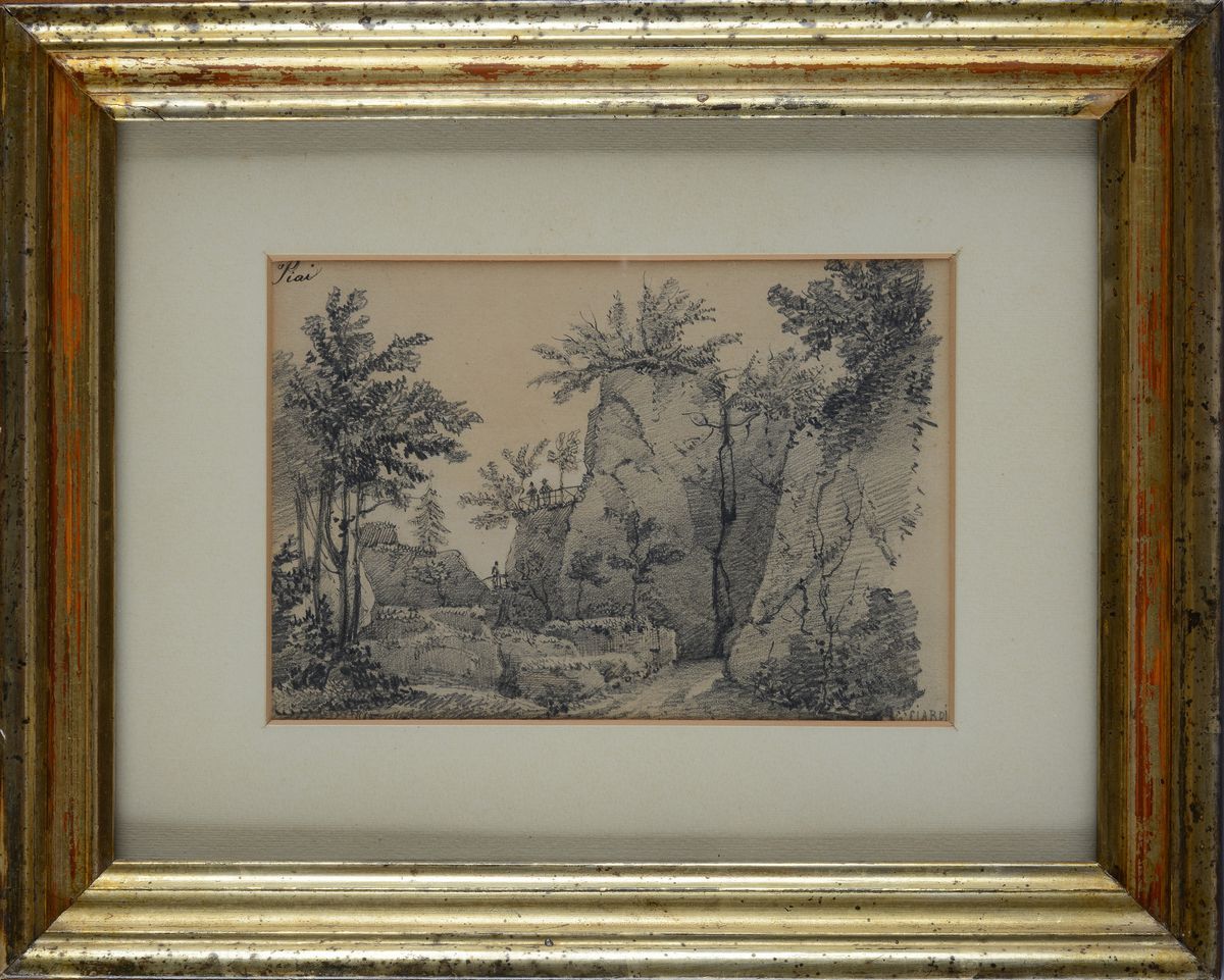 Guglielmo Ciardi - Paesaggio Roccioso e Figure