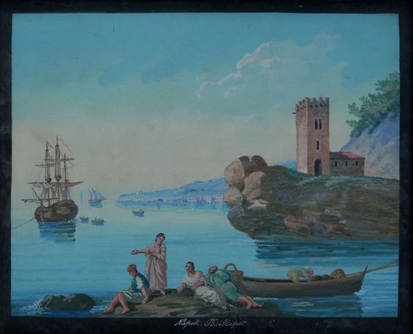 Anonimo, XIX sec. - Veduta da Posillipo