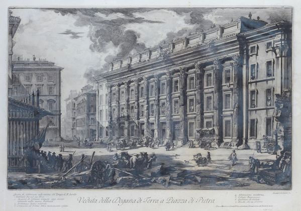 Giovanni Battista Piranesi - Veduta della dogana di terra a Piazza di Pietra