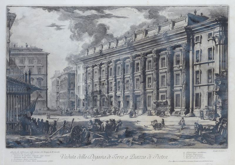 Giovanni Battista Piranesi - Veduta della Dogana di Terra a Piazza di Pietra