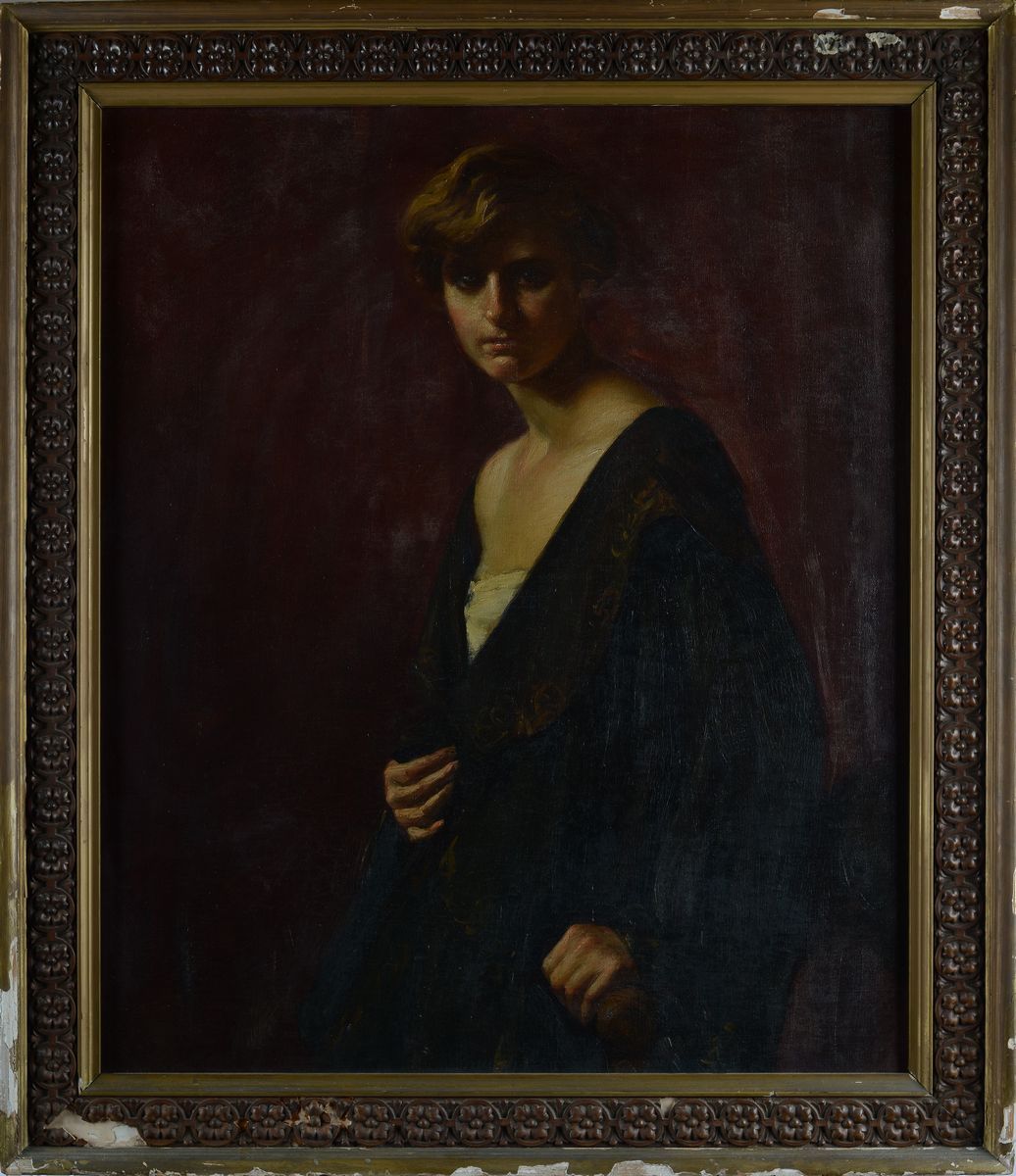 Attr. a Manuel Jardim (lisbiona, 1884-1923) - Ritratto Femminile