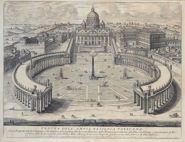 Giovan Battista Falda - View of the large Vatican Basilica
