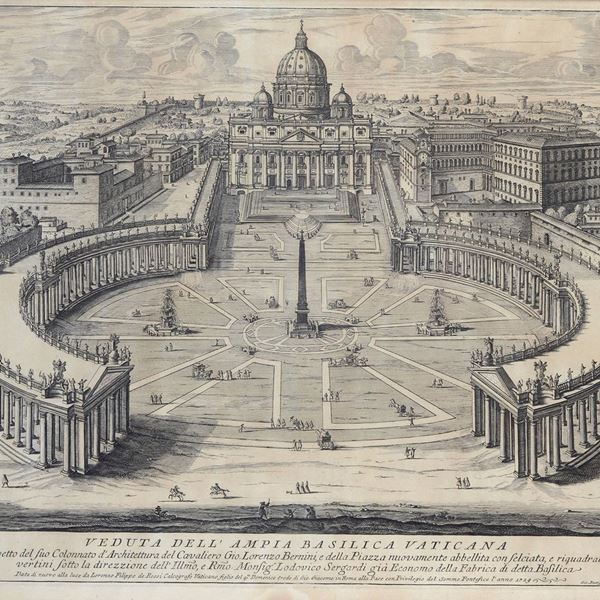 Giovan Battista Falda - View of the large Vatican Basilica