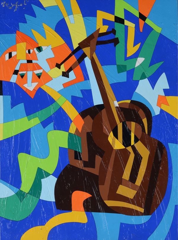 Ugo Nespolo - Guitar shadows