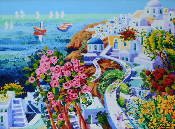 Athos Faccincani - Santorini e la cupola blu