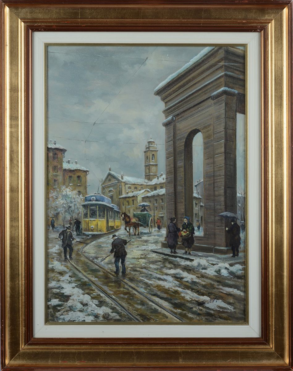 Anonimo, XX Sec. - Milano Sotto la Neve