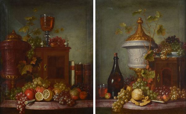 Scuola Francese, XVIII sec. - Pair of still lifes