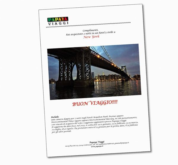 PAPAYA VIAGGI - 2 nights in a 5 star hotel in New York