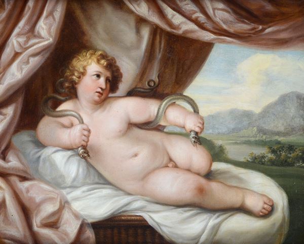 Scuola Bolognese, fine XVII sec. - Ercole fanciullo