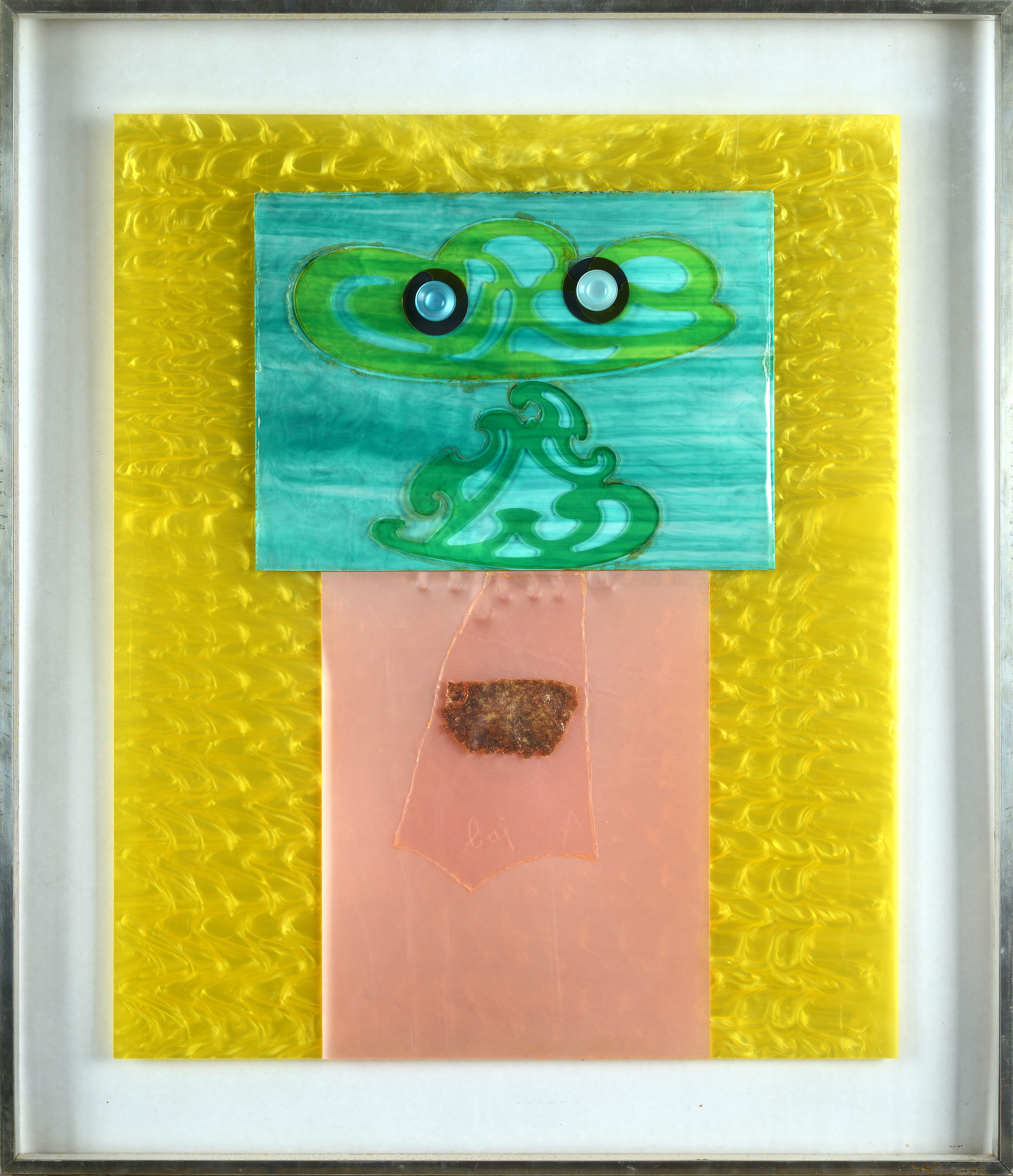 Enrico Baj - Il candidato (1968) - Tecnica mista, collage di plastiche e bottoni