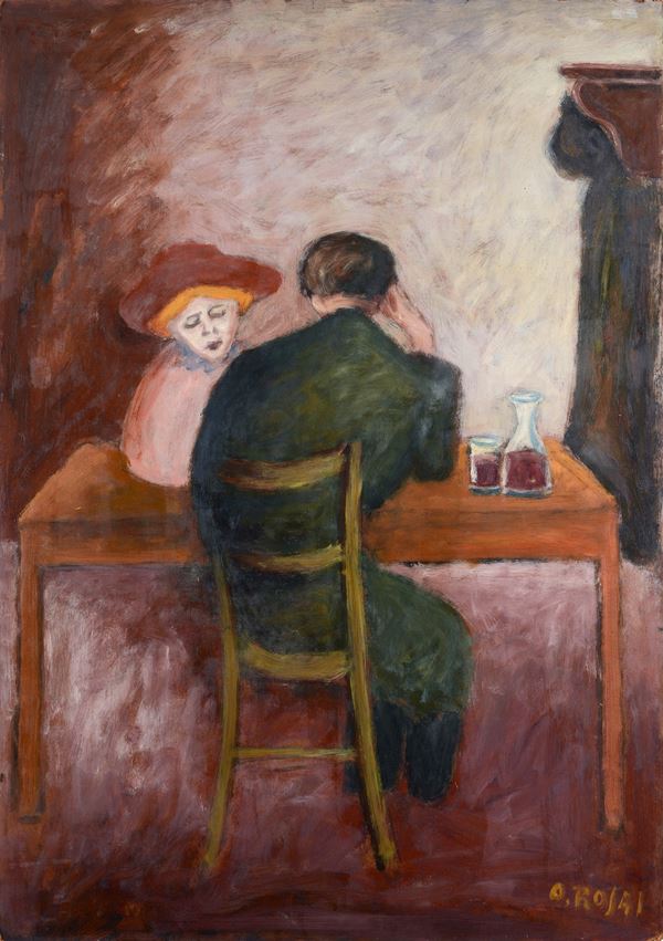 Ottone Rosai - Meeting at the tavern